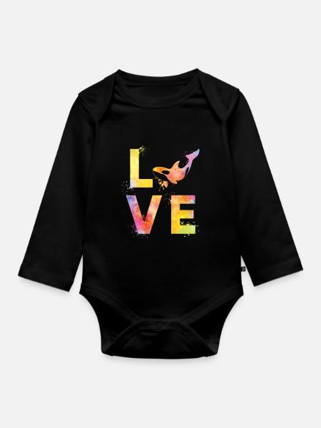 Orca liebe - Baby Bio-Langarm-Body - Schwarz