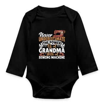 Unterschätze niemals eine Oma mit einer - Baby Bio-Langarm-Body - Schwarz - Vorne