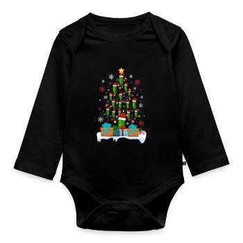 Pickle Noël Drôle de Cornichon Joyeux Noël - Body Bébé bio manches longues - noir - Devant