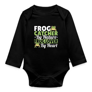 Crapaud Herpétologiste Amphibien Cool Frog Catcher Par - Body Bébé bio manches longues - noir - Devant