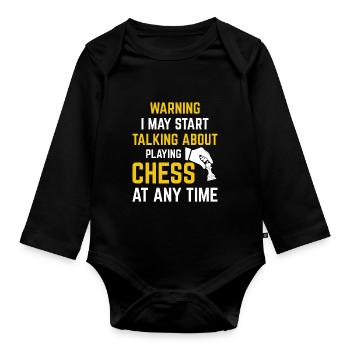 Échecs Bons Coups Jeu Jeux de Stratégie Jeux drôles d’échecs - Body Bébé bio manches longues - noir - Devant
