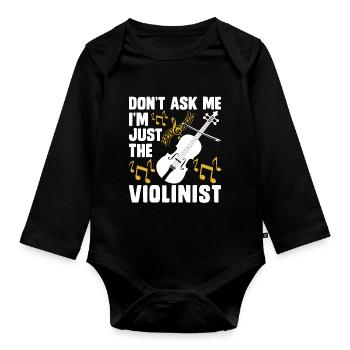 Violoniste violoniste - Body Bébé bio manches longues - noir - Devant