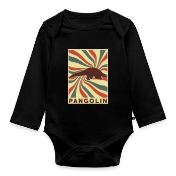 Pangolin Retro Vintage - Organic Longsleeve Baby Bodysuit - black - Front