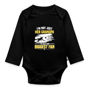 I'm Her Grandpa I'm Her Biggest Fan Grandfather Vo - Organic Longsleeve Baby Bodysuit - black - Front