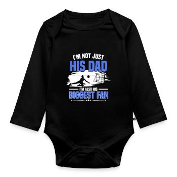 Volleyball Father I'm His Dad I'm Also His Biggest - Baby Bio-Langarm-Body - Schwarz - Vorne