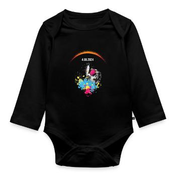 America Totality Spring 4.08.24 Total Solar - Organic Longsleeve Baby Bodysuit - black - Front