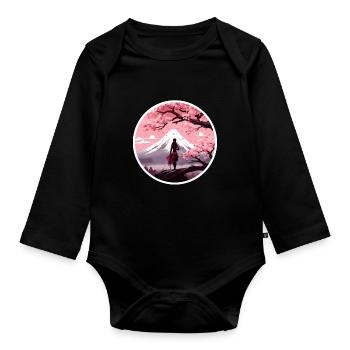 Geisha japonaise traditionnelle - Body Bébé bio manches longues - noir - Devant