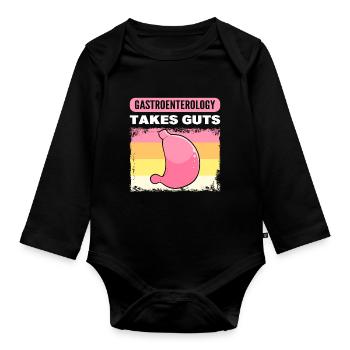 Gastroenterology Takes Guts Gastroenterologist - Organic Longsleeve Baby Bodysuit - black - Front