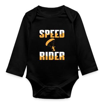 Speed Rider - Baby Bio-Langarm-Body - Schwarz - Vorne