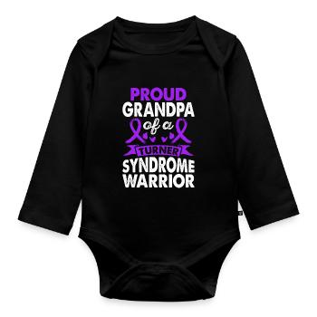 Grand-père du syndrome de Turner - Body Bébé bio manches longues - noir - Devant