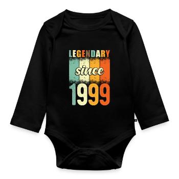 Legendary since 1999 Retro Vintage Birthday - Organic Longsleeve Baby Bodysuit - black - Front