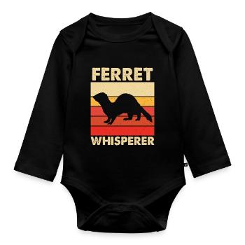 Frettchen - Baby Bio-Langarm-Body - Schwarz - Vorne