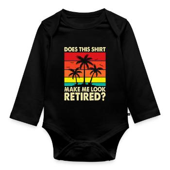 Pensioner pension - Organic Longsleeve Baby Bodysuit - black - Front