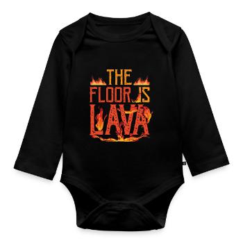 The Floor Is Lava Volcano Games Championships - Organic Longsleeve Baby Bodysuit - black - Front