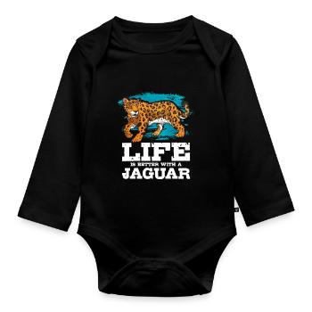 Jaguar - Body Bébé bio manches longues - noir - Devant