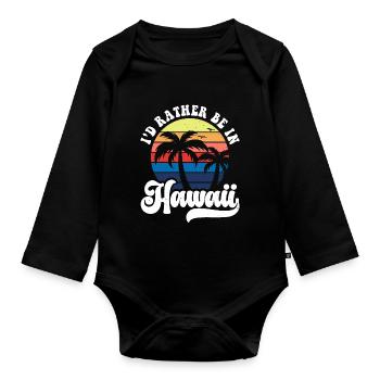 Hawaii - Baby Bio-Langarm-Body - Schwarz - Vorne