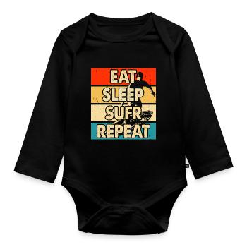 Surfen Surfer - Baby Bio-Langarm-Body - Schwarz - Vorne