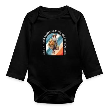 Gärtner Gartenpflanze Landschaftsgärtner Floristin - Baby Bio-Langarm-Body - Schwarz - Vorne