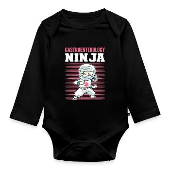 Gastroenterology Ninja Gastroenterologist - Organic Longsleeve Baby Bodysuit - black - Front