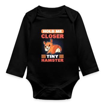 Tiens-moi plus près, petit hamster - Body Bébé bio manches longues - noir - Devant