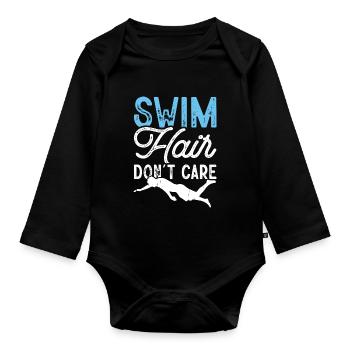 Flotteur de natation - Body Bébé bio manches longues - noir - Devant