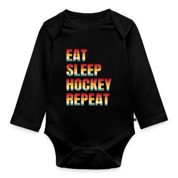 Hockey - Organic Longsleeve Baby Bodysuit - black - Front