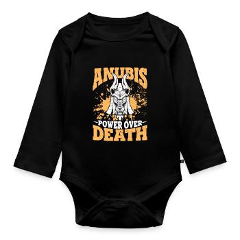 Le pouvoir d’Anubis sur la mort Dieu de la mort Histoire - Body Bébé bio manches longues - noir - Devant