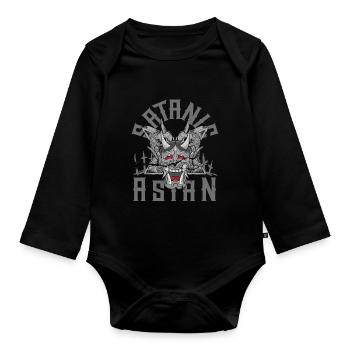 Satanic Asian Pentagram Proud Asian Occult - Organic Longsleeve Baby Bodysuit - black - Front