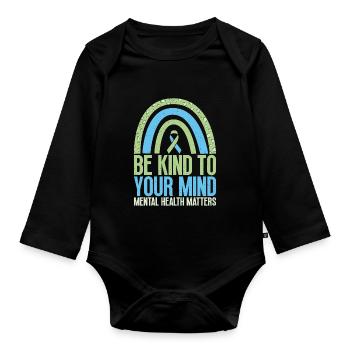 - Be Friendly Dyscalculia Awareness - Organic Longsleeve Baby Bodysuit - black - Front