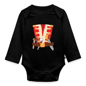 Pirate Costume Pirate Pirate - Body Bébé bio manches longues - noir - Devant