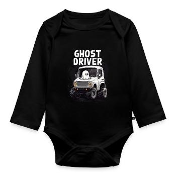 Ghost driver Geisterfahrer Halloween Humor - Organic Longsleeve Baby Bodysuit - black - Front