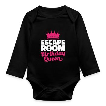 Women Challenge Party Lover Escaped Room Birthday - Organic Longsleeve Baby Bodysuit - black - Front