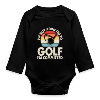 Golf golfeur - Body Bébé bio manches longues - noir - Devant
