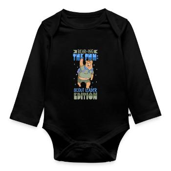 Bear - Scout Instructor - Organic Longsleeve Baby Bodysuit - black - Front