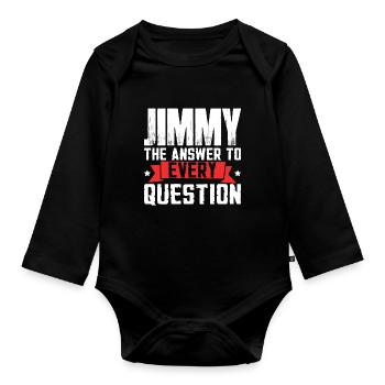 Jimmy La réponse à toutes les questions - Body Bébé bio manches longues - noir - Devant