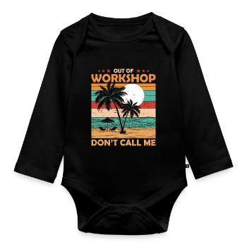 Engineer retirement from the workshop pension - Organic Longsleeve Baby Bodysuit - black - Front