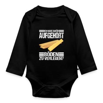 Bodenleger Zubehör - Baby Bio-Langarm-Body - Schwarz - Vorne