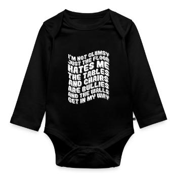 Cadeau maladroit - Body Bébé bio manches longues - noir - Devant