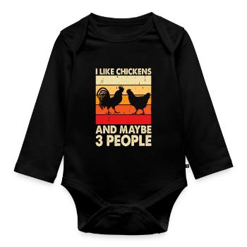 Chickens Chicken - Organic Longsleeve Baby Bodysuit - black - Front
