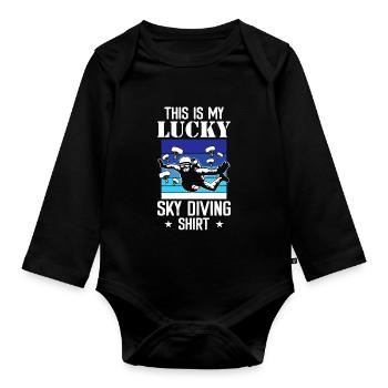 Skydive skydiving - Organic Longsleeve Baby Bodysuit - black - Front