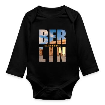 Berlin Germany Souvenir - Organic Longsleeve Baby Bodysuit - black - Front