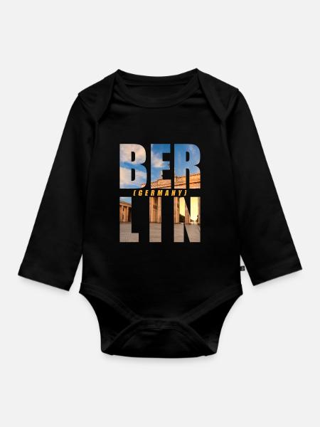 Berlin Deutschland Souvenir - Baby Bio-Langarm-Body - Schwarz