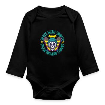 Horror Skateboarder Halloween Skateboard Cadeau - Body Bébé bio manches longues - noir - Devant