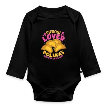 Pierogi Polish Food Polish heritage Polska Food - Baby Bio-Langarm-Body - Schwarz - Vorne