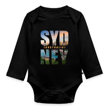 Sydney Australia Souvenir - Organic Longsleeve Baby Bodysuit - black - Front