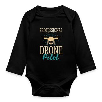 Drone - Body Bébé bio manches longues - noir - Devant