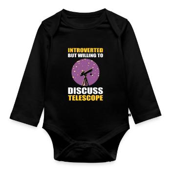 Stargazing Introverted But Willing To Discuss - Organic Longsleeve Baby Bodysuit - black - Front