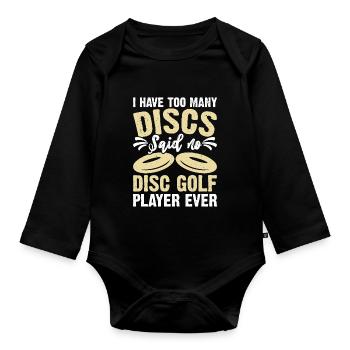 Discgolf Disc Golf - Organic Longsleeve Baby Bodysuit - black - Front