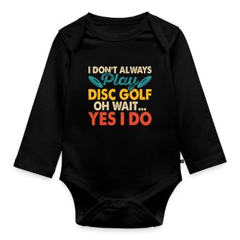 Discgolf Disc Golf - Organic Longsleeve Baby Bodysuit - black - Front