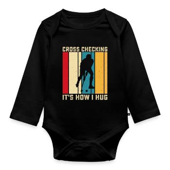 Hockey - Organic Longsleeve Baby Bodysuit - black - Front